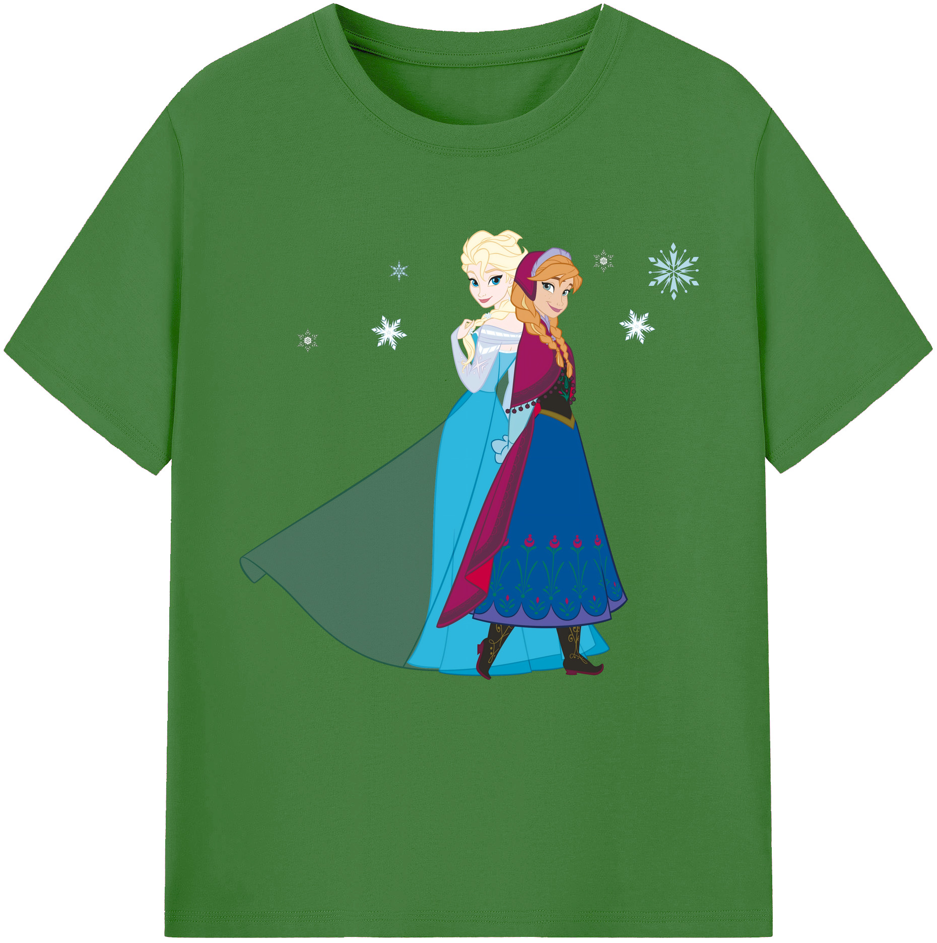 （画像用） アナと雪の女王 アンナ エルサ Frozen Anna Elsa レディースカジュアルプリントTシャツ（綿100％）